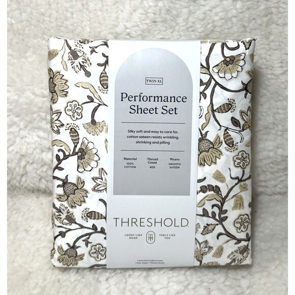 Twin/Twin XL 400TC Performance Sheet Set Cool Floral - Threshold - NEW - Picture 5 of 6
